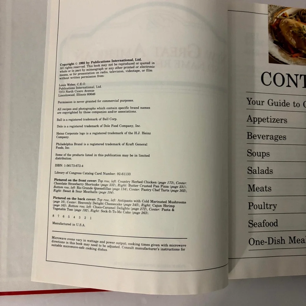 New Great American Brand Name Recipes Hardcover 1992 800+ Recipes Cookbook